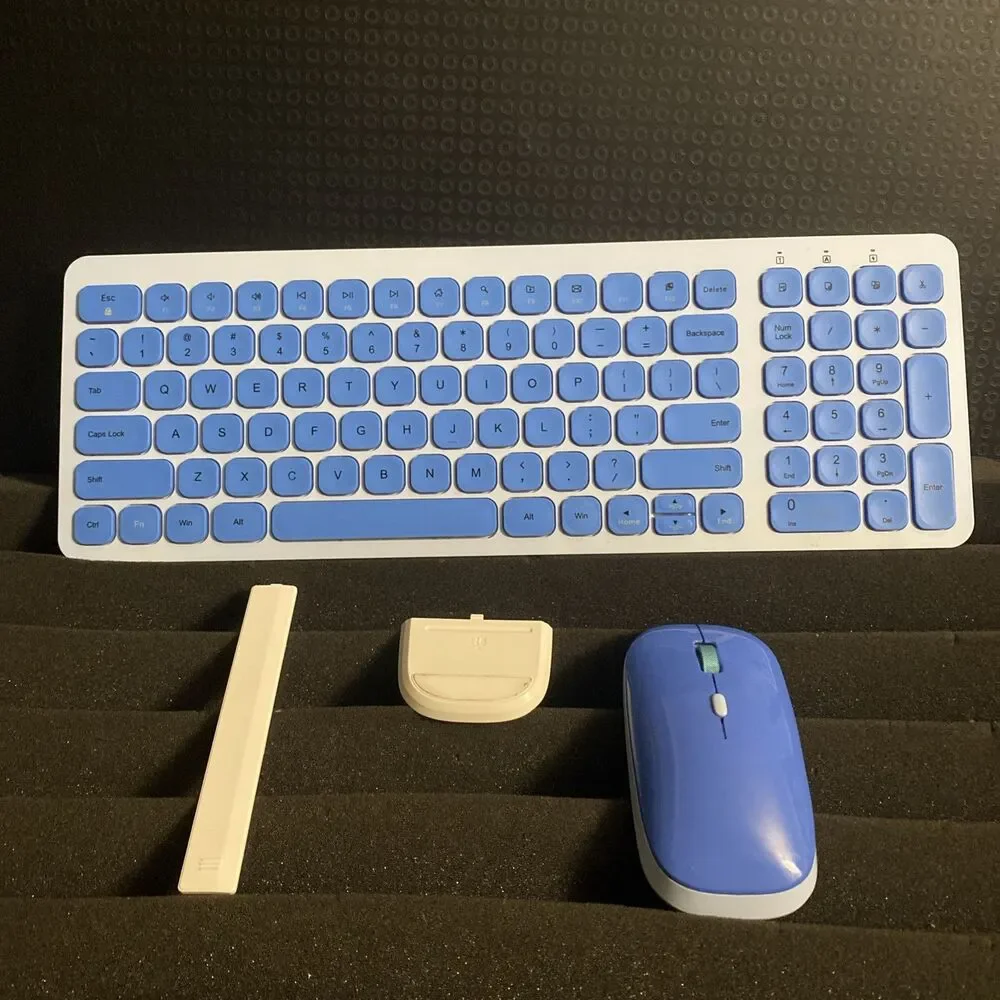 Cimetech KF-10+TM002 Light Blue 2.4 Ghz Wireless Keyboard And Mouse Set